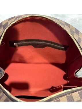 Louis Vuitton Damier Ebene Tote with Red Interior